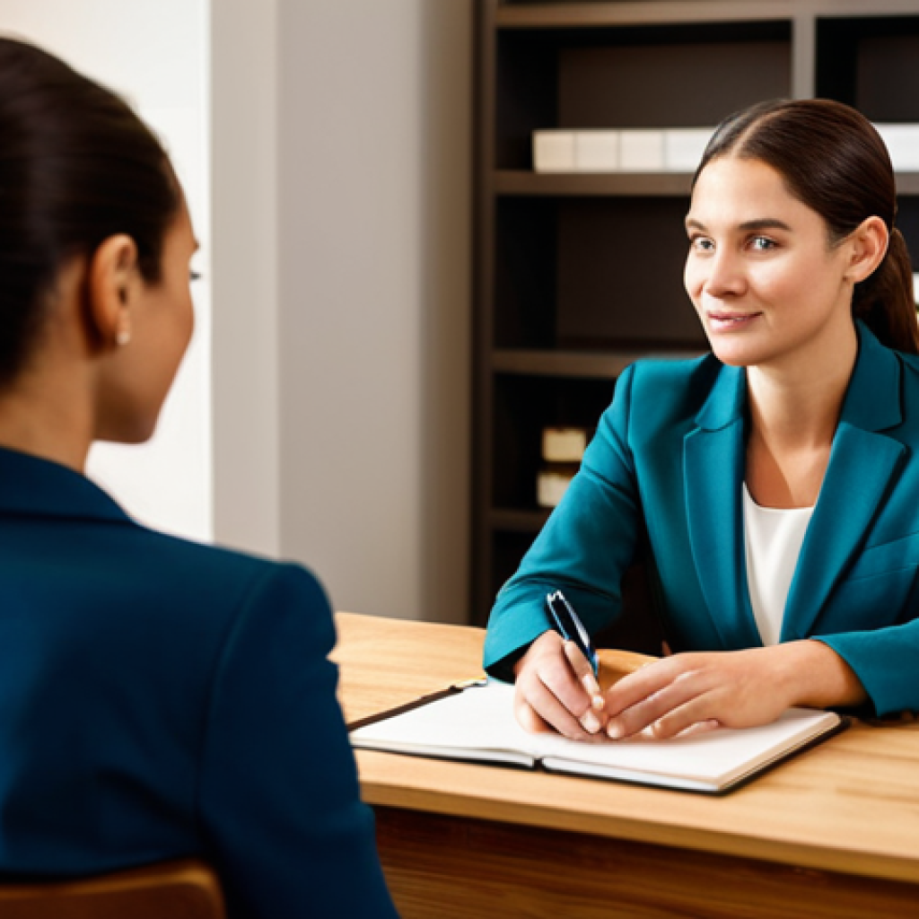 **Professional Traditional Beauty Consultation**
A professional female beauty consultant in a modest business blazer and tailored trousers, sitting across from a female client at a comfortable, polished wooden desk in a warmly lit, inviting consultation room. The consultant is attentively listening to the client, making eye contact and holding a small, open notebook, emphasizing personal connection and empathy. The background features soft, blurred shelving with neatly arranged skincare products, creating a professional yet intimate atmosphere.
fully clothed, appropriate attire, modest clothing, safe for work, perfect anatomy, correct proportions, natural pose, professional dress, well-formed hands, proper finger count, natural body proportions, professional photography, high quality, appropriate content, family-friendly.