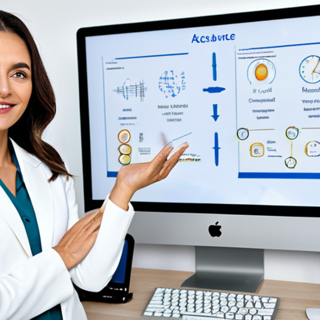 **
A woman, professional consultant, explaining skincare routines. She wears modest business attire, fully clothed, in a bright, modern office. The background shows skincare products and diagrams. Emphasis on clear skin and a friendly expression. Safe for work, appropriate content, professional, perfect anatomy, natural pose, well-formed hands, proper finger count.
**