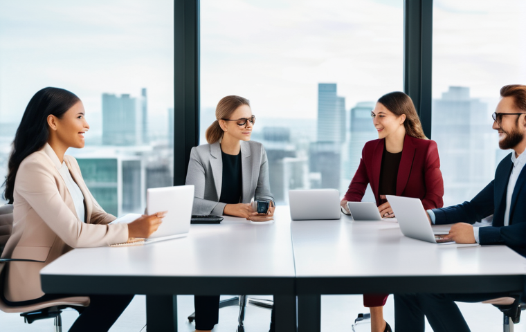 뷰티컨설턴트 협력업체 관리법 - **Prompt 1: Collaborative Beauty Business Meeting**
A group of 5 diverse beauty professionals, i...