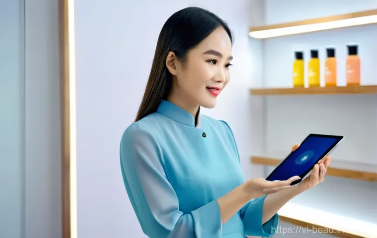 뷰티컨설턴트 새로운 직업군 소개 - **Prompt:** A Vietnamese female Beauty Consultant, in her late 20s, with a warm and knowledgeable ex...