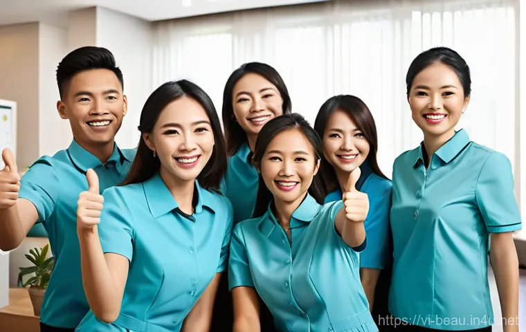 뷰티컨설턴트 팀 내 갈등 관리 - **Prompt:** "A vibrant scene of a mixed-gender team of Vietnamese beauty consultants collaboratively... 뷰티컨설턴트 팀 내 갈등 관리 - **Prompt:** "A vibrant scene of a mixed-gender team of Vietnamese beauty consultants collaboratively...