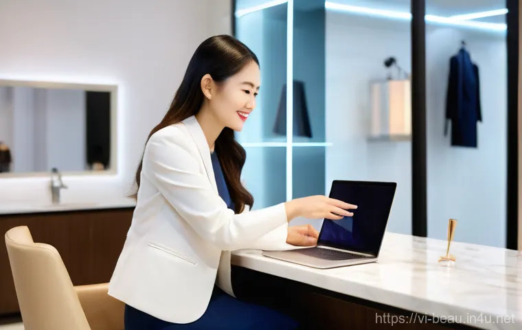 뷰티컨설턴트 업무 자동화 아이디어 - **Prompt:** A stylish Vietnamese woman, late 20s, with her hair neatly tied back, holds a tablet in ...