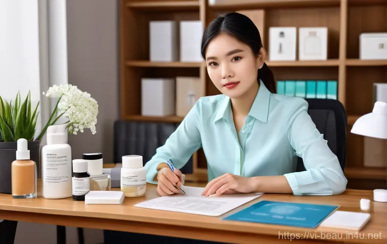 뷰티컨설턴트 자격증 합격 비결 - **Prompt 1: Dedicated Study of Beauty Foundations**
    "A young, ambitious Vietnamese woman, in her...