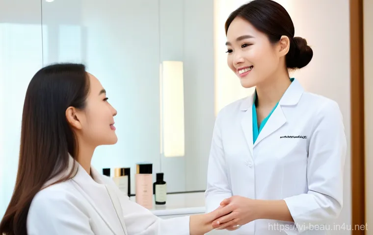 뷰티컨설턴트 취업 사이트 추천 - **Beauty Consultant in Training:**
    A young, focused Vietnamese woman, in her early twenties, is ...