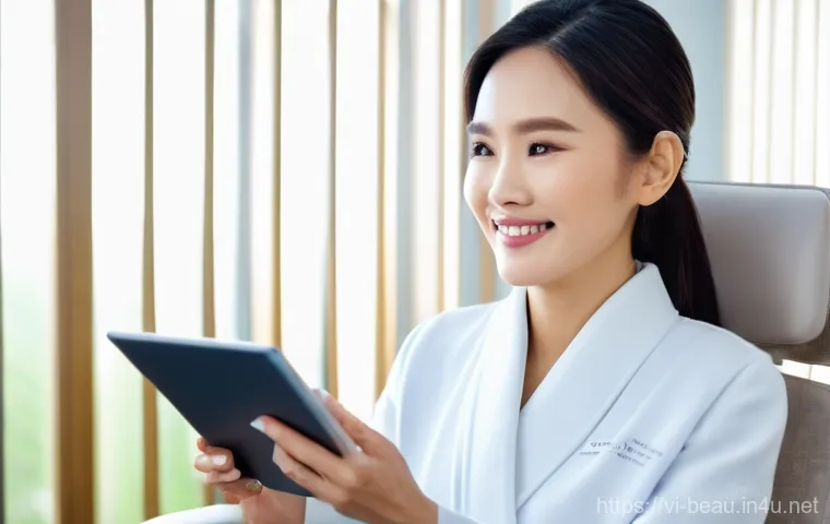 뷰티컨설턴트 실무 기술 증진 사례 - **Prompt:** A professional Vietnamese female beauty consultant, in her early 30s, with a warm and in...