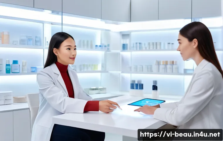 뷰티컨설턴트 최신 연구 동향 - **Prompt 1: AI-Powered Personalized Skincare Consultation**
"A clean, brightly lit modern beauty...